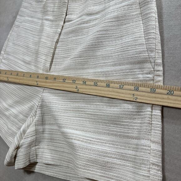 NWT Loft Striped Flat Front Shorts Size 2 Beige Classic Retro Dressy Picnic - Picture 8 of 11